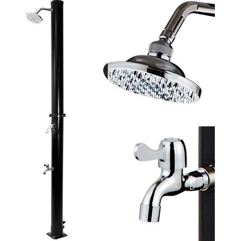 Douche Solaire pour Jardin, Piscine, extérieur, Camping, réservoir 20 l avec Pomme de Douche réglable, Lave Pieds, mélangeur d'eau Chaude, raccord Tuyau de Jardin, Dimensions 214 x 11,5 x 11,5 (1/5)