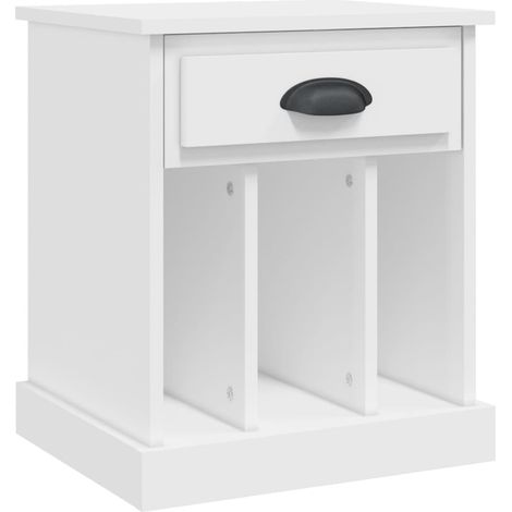Comodino con cassetto e 3 scomparti 43 x 36 x 50 cm MDF bianco DEC033403