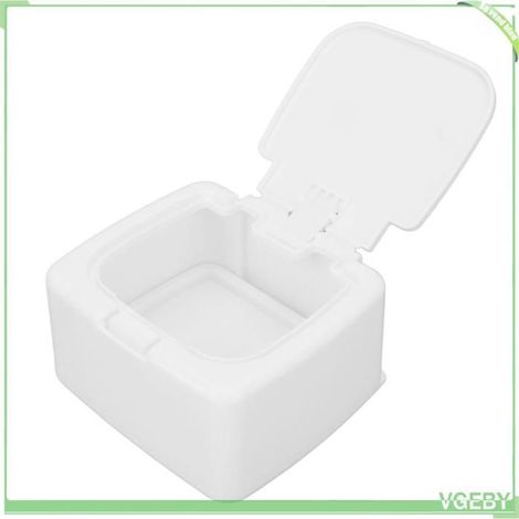 Récipient bouffant d'éponge - FAFEICY - Boîte de rangement coton-tige - Anti-poussière - Accès pratique - Blanc (1/5)