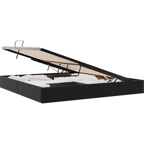 Ottoman Bettgestell Schwarz 200 x 200 cm Kunstleder vidaXL