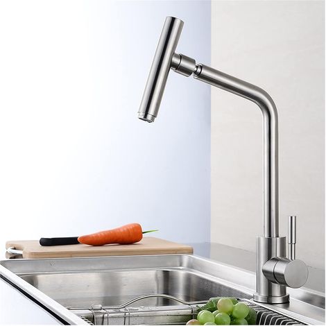 Robinet de lavabo inox eau chaude/froide pour salle d'eau (1/5)