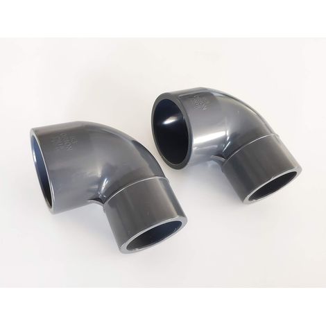 Lot de 2 Coudes réduit PVC Pression 90° / 63mm intérieur vers 50mm intérieur intérieur PN16 / Piscine et arrosage (1/2)