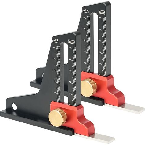 2 Jauges Hauteur Regle Carree Marquage pour Decoupe Rainures (1/5)
