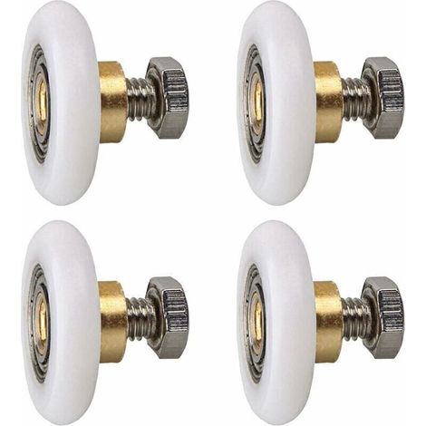 Rouleau de porte de douche 20mm – Lot de 4 rouleaux en nylon avec vis M6 – Glissement fluide et silencieux – Compatible verre 4-8mm (1/5)
