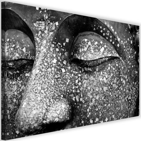 Tableau sur toile Bouddha Zen Spa Gris 60x40 (1/5)