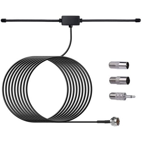Antenne Radio FM Antenne Dipôle 75 Ohm avec Connecteur de Type F Câble dextension 3M pour Système de Musique Récepteur Stéréo (1/5)