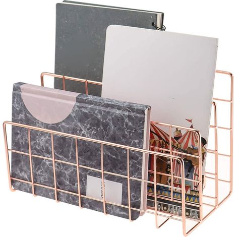Porte-lettres en fer à trois compartiments, étagère multifonctionnelle, trieur de documents (1/5)