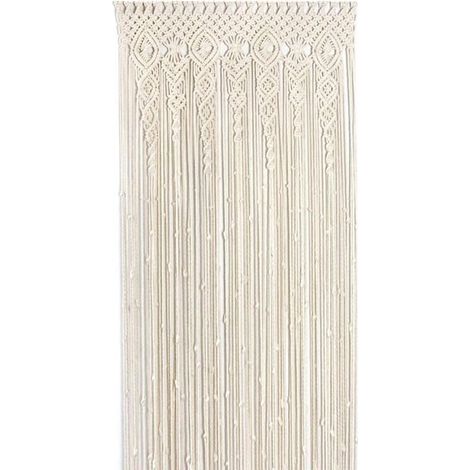 Main-tenture Murale en Coton Tissé,Tapisserie De Macramé Boho,Chambre Divider Art Tissé Chic Moderne Rideau pour Wedding Home Decor-Beige 100x200cm (1/5)