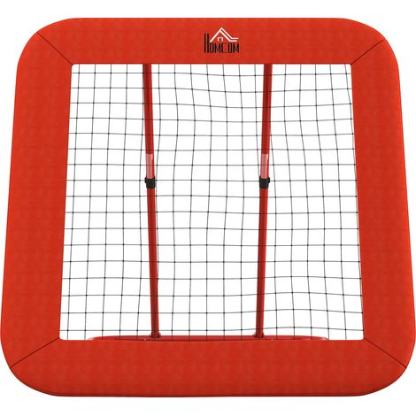 Filet rebond football pliable cadre métal filet PE tous temps piquets fixation rouge (1/4)