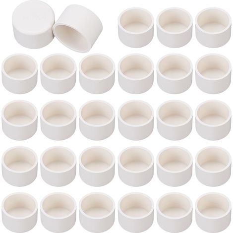 Lot de 40 capuchons d'extrémité de tuyau en PVC de 1,9 cm pour meubles, capuchons blancs résistants pour plomberie, irrigation, meubles construits, étagère de jardin (1/5)