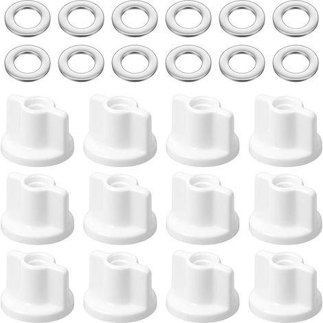 12 écrous Ensemble de fixation pour siège de WC, filetage M6, écrou arrière et rondelles en acier inoxydable, accessoires de remplacement pour siège de toilette, ensemble de fixation pour (1/5)