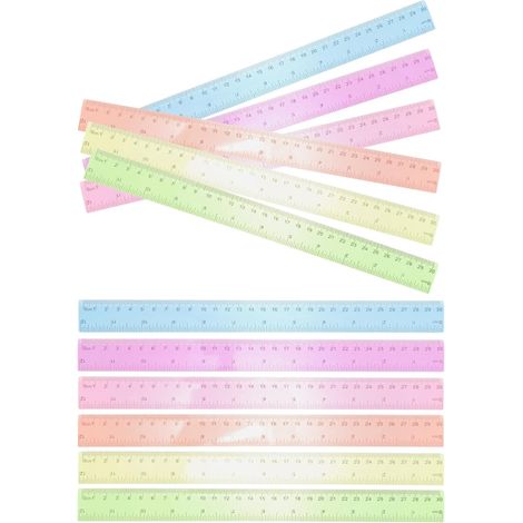 Healifty Lot de 12 règles mesure en plastique transparent et (1/5)