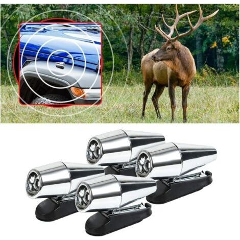 Set mit 4 Ultraschall-Hirschpfeifen, Warngerät zur Abwehr von Wildtieren, akustisches Warngerät zur Vermeidung von Zusammenstößen mit Hirschen, Schutz