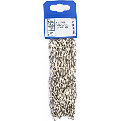 Catena forzatina pretagliata Ø 1,6 mm. in acciaio nichelato 2,5 mt.