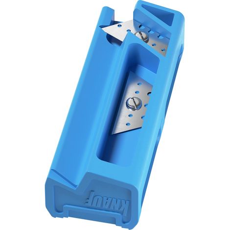 Knauf Pialla per bordi con 1 lama di lavoro e 3 lame di ricambio – Pialla in gesso per smussare con precisione lastre di fibra di gesso, pialla per cartongesso (1/5)