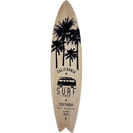 Decoración de pared TABLA DE SURF marrón negro