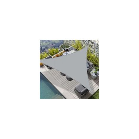 Voile d'ombrage Triangulaire 3x3x3m Imperméable,Toile Ombrage 160 g/m² Protection UV 95% pour Jardin,Terrasse,Balcon,Extérieur,Cordon de Montage Inclus,Gris (1/5)