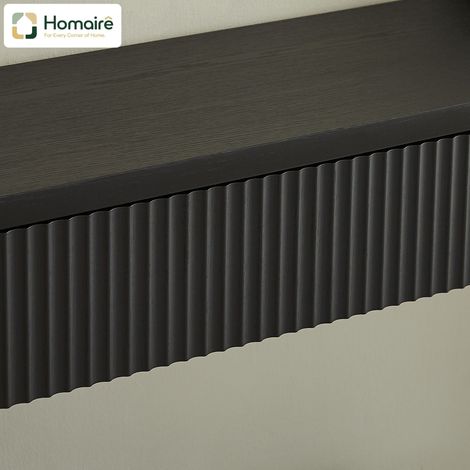 Meuble de rangement avec tiroirs, noir, en décor bois 150 x 35 x 85 cm HOMAIRE (1/5)