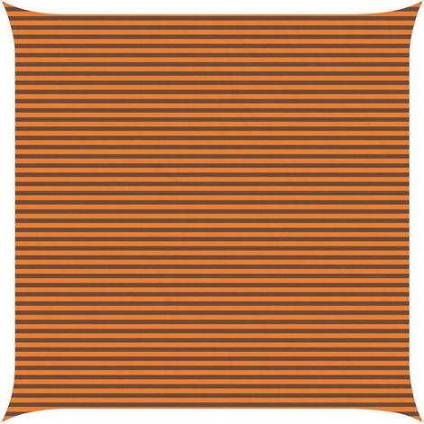 Voile d'ombrage orange-brun, 6 x 6 mètres, tissu Oxford 100% polyester. (1/5)