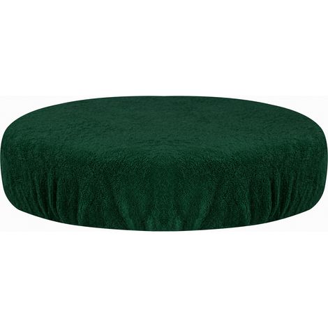 Funda de taburete de tela de rizo color verde botella