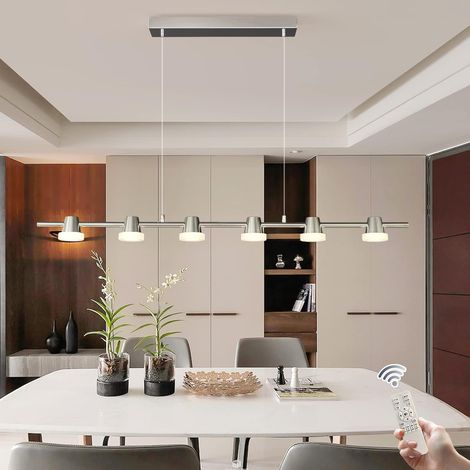 Dimmable LED Ceiling Light Modern Acrylic Linear LED Ceiling Lamp 39.4in Semi Flush Mount Wraparound Shape Lighting Fixture with Remote Control for Kitchen Dining Room (48W/3000-6500K) (1/5)