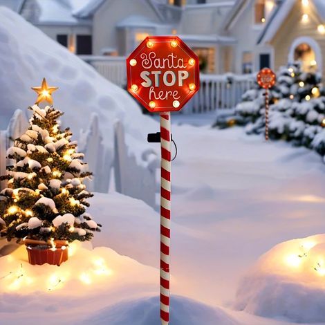 Panneau décoratif de Noël à énergie solaire pour l'extérieur convient pour décorer les pelouses, les allées et les cours. (1/5)