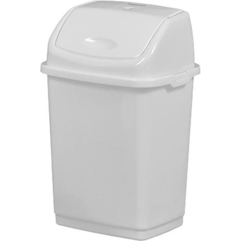 Poubelle plastique Clap à couvercle basculant - 5l - blanc