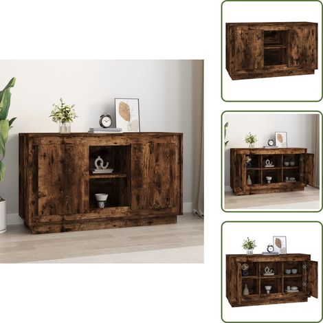 Sideboard Räuchereiche 102x35x60 cm Holzwerkstoff - Schreibtisch - Sideboard - Wohnzimmerschrank - Regal - Holzmöbel (1/5)