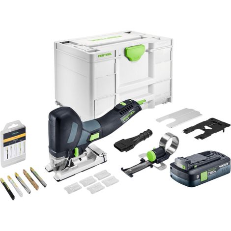 Juego básico Festool PSC 500 EB: sierra de calar oscilante a batería de 18 V y 120 mm + 1 batería de 4,0 Ah + Systainer (sin cargador) (1/5)