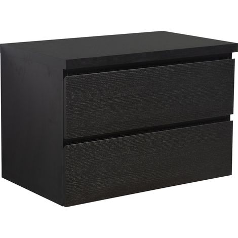 Meuble sous lavabo Angela 80cm - Badplaats - noir bois – Armoire