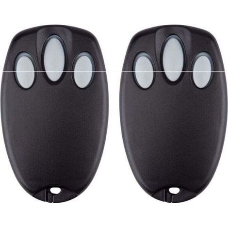 Lot de 2 transmetteurs portatifs de rechange pour porte de garage Chamberlain Liftmaster Motorlift 94335E 84335E ML700 ML500 ML850 Merlin + C945 C840 Security + 433,92 MHz-Crezuo-Chrom (1/2)