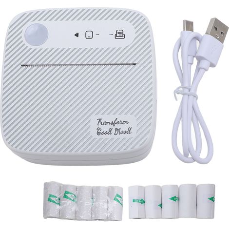 Imprimante stickers thermique Bluetooth mini poche – Portable sans encre rayures blanches, impression (1/5)