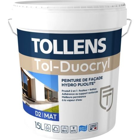 Peinture professionnelle TOLLENS Tol Duocryl Facade Choix de couleur: Blanc - Conditionnement: 15 Litres