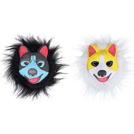 Lot de 2 masques de chien pour décorations d'Halloween (1/3)