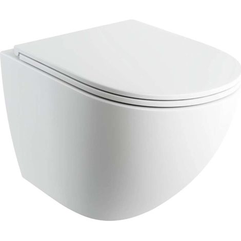 OMNIRES Ottawa Comfort - Inodoro suspendido con asiento SoftClose, Rimless, blanco mate OTTAWACSPMWBM (1/3)