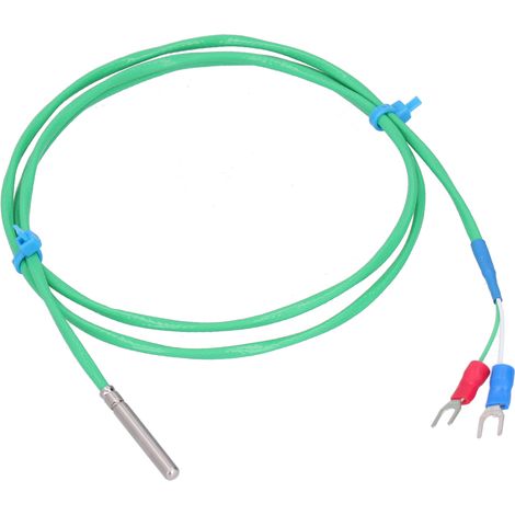 Sonde thermocouple KType silicone souple pour mesure température 0-200℃, câble vert 4x30mm (2m) (1/5)