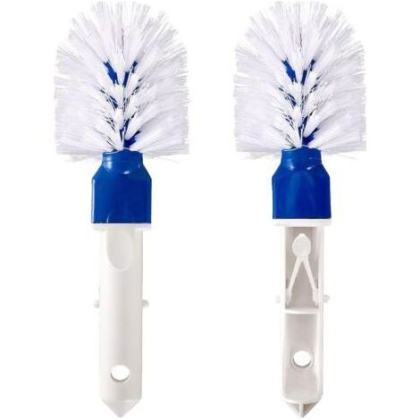 Lot de 2 brosses d'angle pour piscine - Étape de piscine et tête de brosse d'angle pour nettoyage de piscine avec clips faciles pour piscine hors-sol et enterrée, bain à remous, spa, sol de salle de b (1/5)