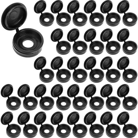 100 Caches Vis Plastique Noirs Protection Ecrous Amelioration Apparence Meubles (1/5)