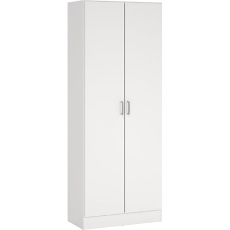 Dmora – Armoire murale de salle de bain 2 portes – 3 étagères – Dimensions 34,6x180h cm – Blanc – Pour espaces confinés