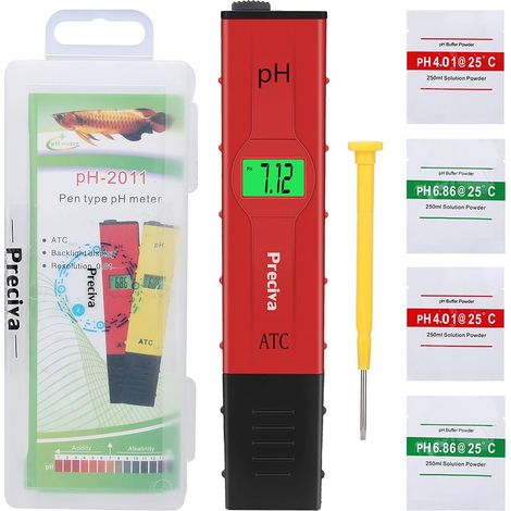 RGE Testeur de PH-mètre 0,01 résolution numérique automatique PH mètre hydroponique stylo avec écran LCD grand rétro-éclairé pour cuisine, aquarium, piscine, laboratoire avec poudre d'étalonnage (1/5)