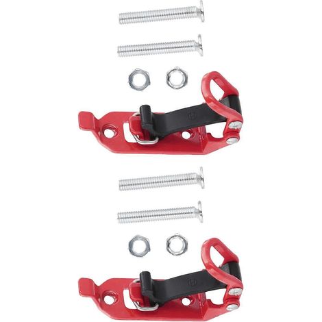 Lot de 2 supports à fourche pour barres de toit accessoires auto durables fixation murale - Rouge (1/5)