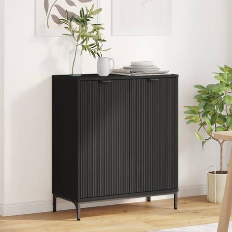 Buffet-Meuble de rangement Noir 69,5 x 33 x 82 cm Bois d'ingénierie 868006 (1/5)