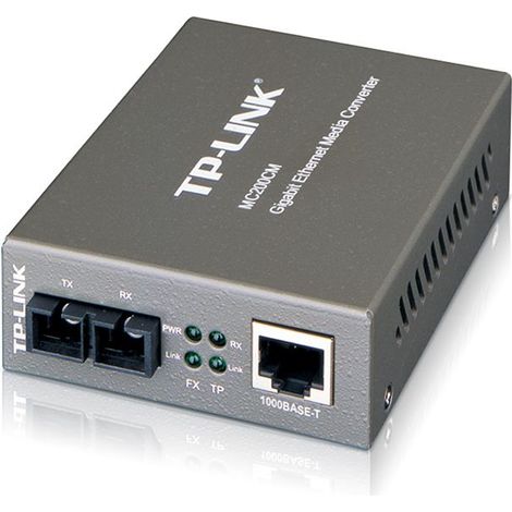 HUB Switch puertos 2 x RJ45 TP-LINK MC200CM   1 SC, Negro