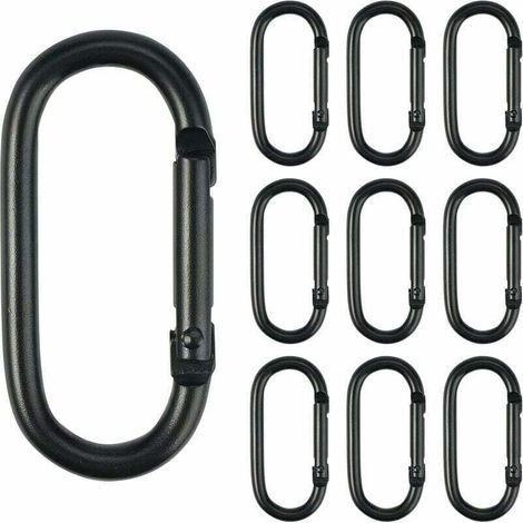 Alovez – 10er-Pack Aluminium-Karabiner, 2 cm x 5 cm – Verschleißfest – Federbelastet für einfache Befestigung – Für Camping und Wandern – 2 cm x 5 cm (1/5)