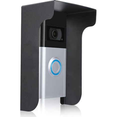 Protection contre la pluie pour vidéo-sonnette, couvercle de sonnette en métal, anti-éblouissement, résistant aux intempéries, adapté pour les sonnettes à bouton-poussoir, interphones, prises de (1/4)