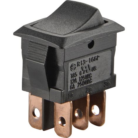 TRU COMPONENTS 1587819 Wippschalter TC-R13-166PB-02 250 V/AC 6 A 2 x Ein/Ein rastend 1 St.