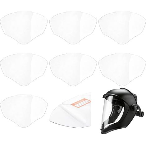8 Pack Lentille de Rechange Transparente en Plastique Compatible avec les Visières de Protection pour le Meulage la Découpe et le Soudage, 24x34.7cm (1/5)