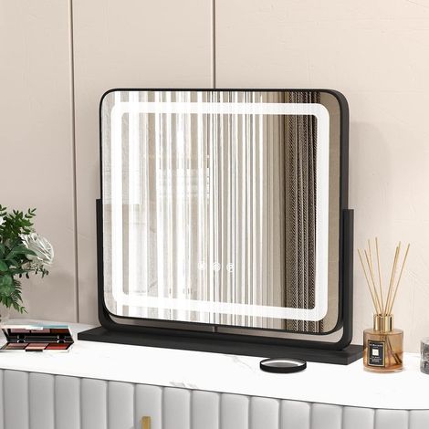 Miroir de Maquillage avec éclairage LED, 3 Modes de Couleur et Fonction variateur d'intensité, contrôle Tactile Intelligent, Miroir cosmétique pour Coiffeuse, Chambre à Coucher (1/5)