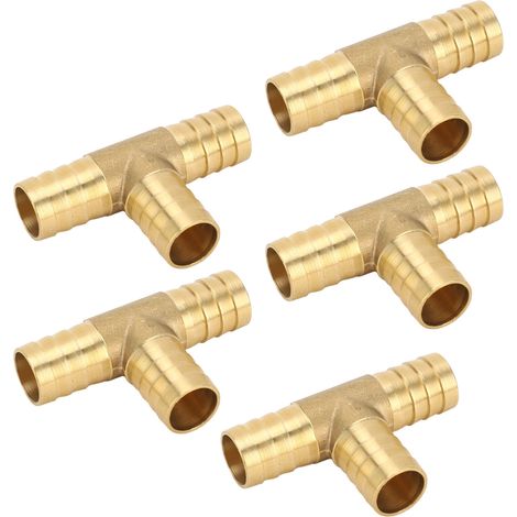 Raccord en Laiton 3 Voies 5/8in, Adaptateur Universel en Tee pour Turbo, Alimentation Huile, Gaz, Carburant, Eau, Air (1/5)