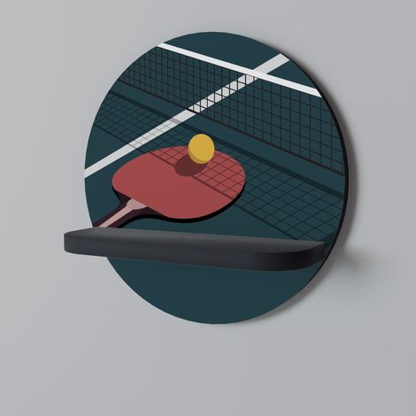 JUEGO DE PING-PONG Estante redondo Negro (1/5)